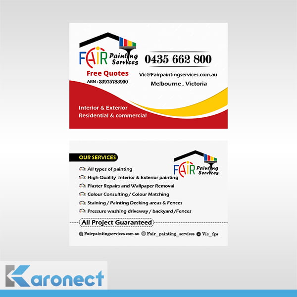 طراحی کارت ویزیت به سفارش fair painting services طراحی کارت ویزیت به سفارش fair painting services